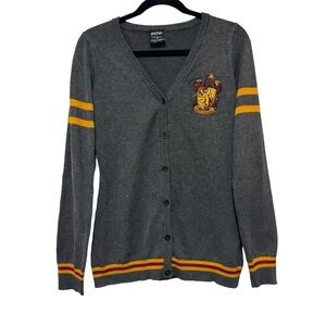 Harry Potter Gryffindor Gray & Gold Cardigan‎ Button Down Sweater